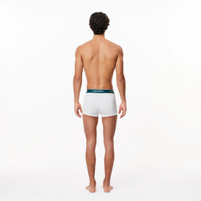 CUECA LACOSTE PACK COM 3 CUECAS TRUNKS BRANCA