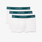 CUECA LACOSTE PACK COM 3 CUECAS TRUNKS BRANCA