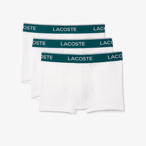 CUECA LACOSTE PACK COM 3 CUECAS TRUNKS BRANCA