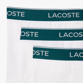 CUECA LACOSTE PACK COM 3 CUECAS TRUNKS BRANCA