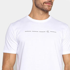 CAMISETA CALVIN KLEIN LOGO PEITO BRANCA