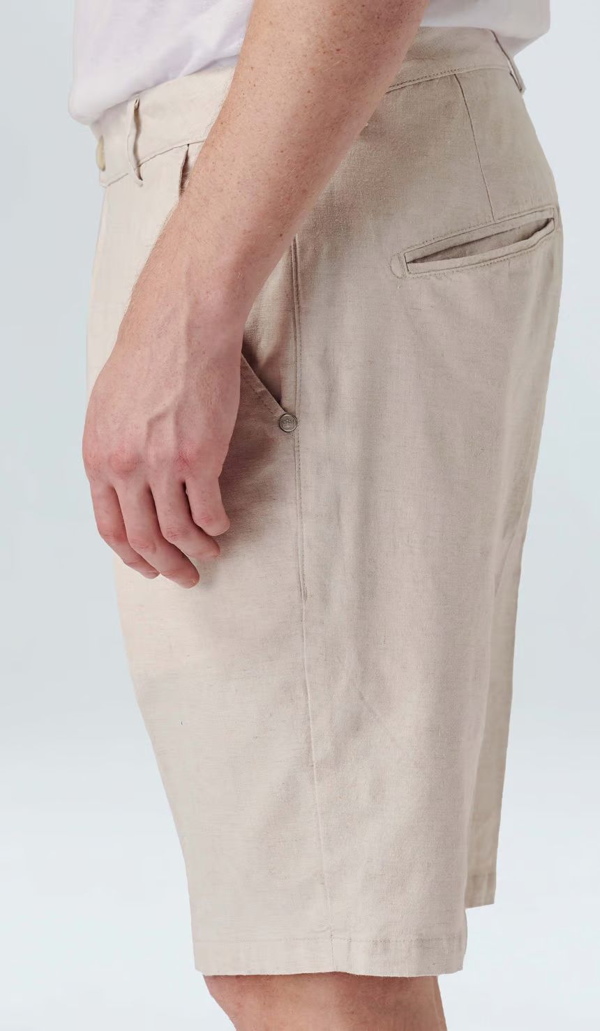 BERMUDA OSKLEN ALFAIATARIA BASIC LINEN CREME