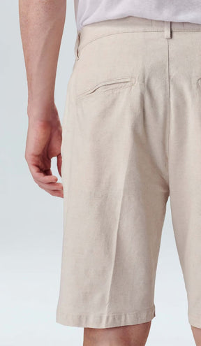 BERMUDA OSKLEN ALFAIATARIA BASIC LINEN CREME