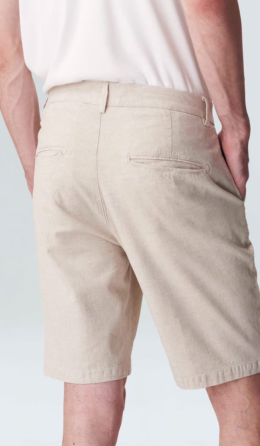 BERMUDA OSKLEN ALFAIATARIA BASIC LINEN CREME