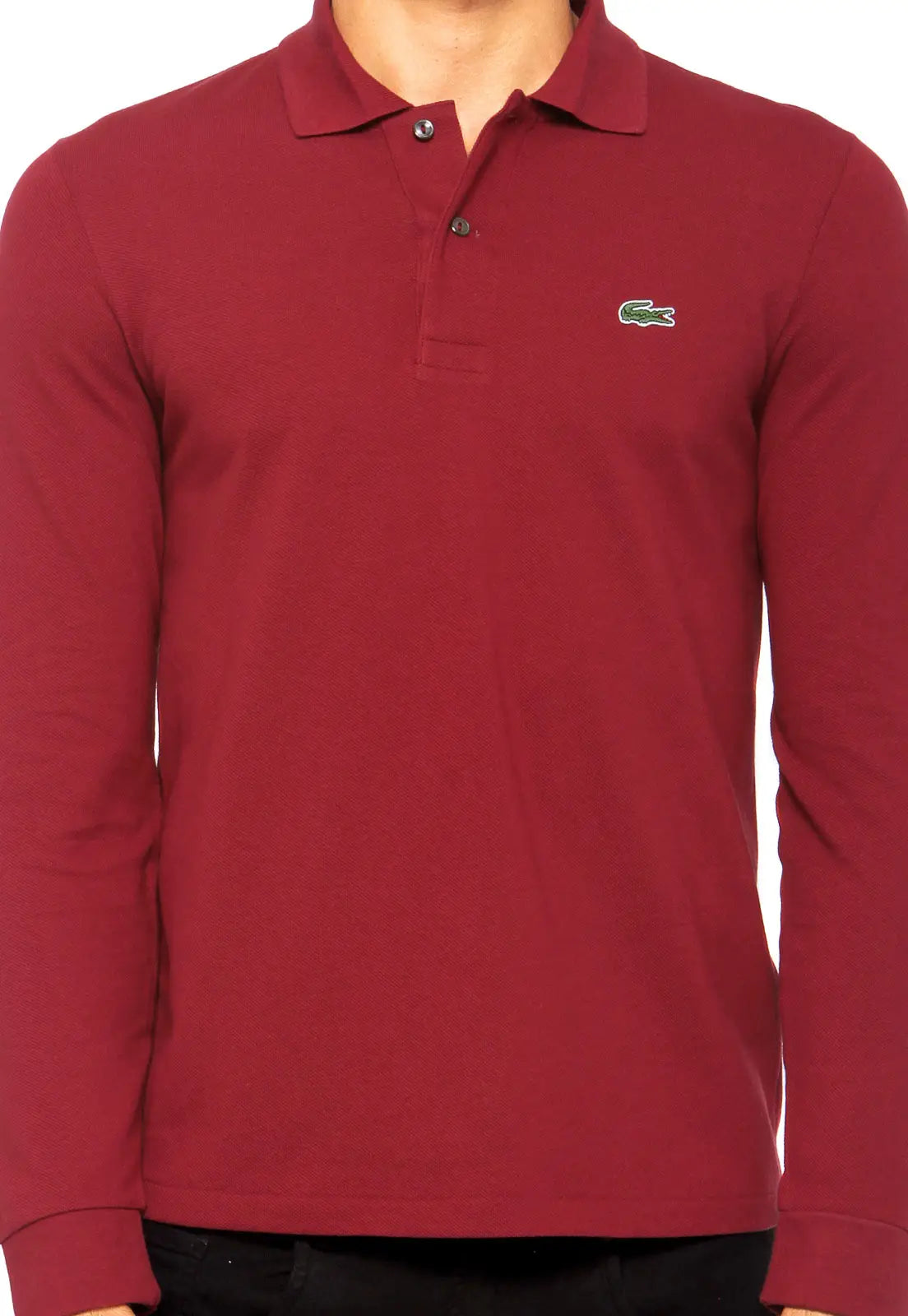 POLO LACOSTE ORIGINAL MANGA LONGA - BORDO