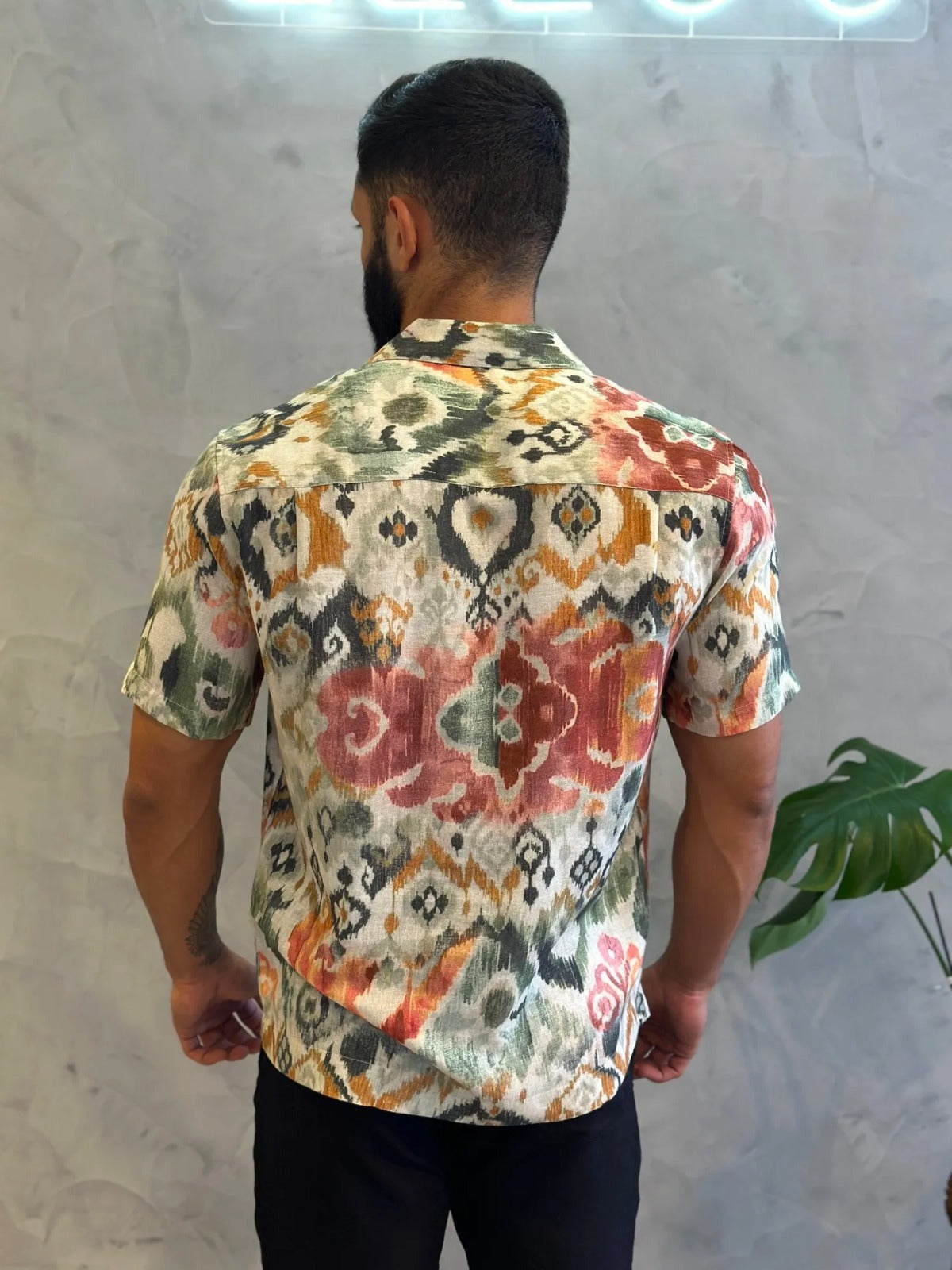 CAMISA ELLUS LINEN IKAT WATER AMERICAN