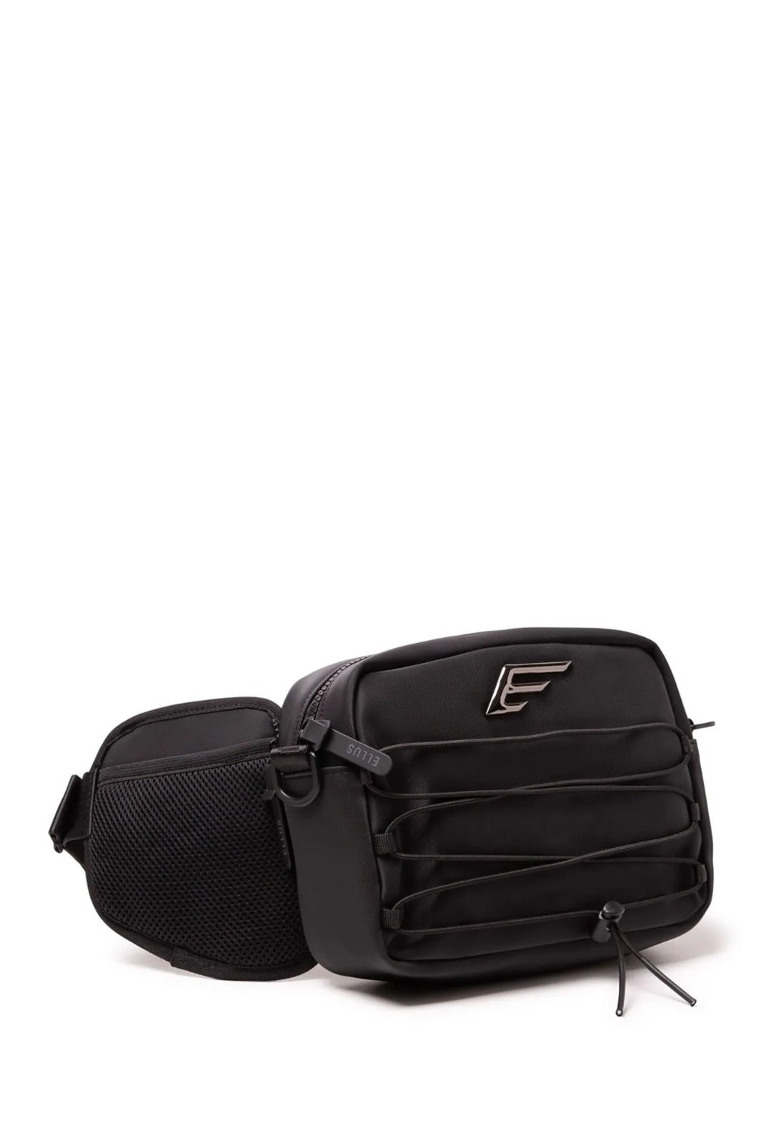 POCHETE ELLUS BELT BAG NYLON RUBBER DETAILS SHOUDER BAG PRETO