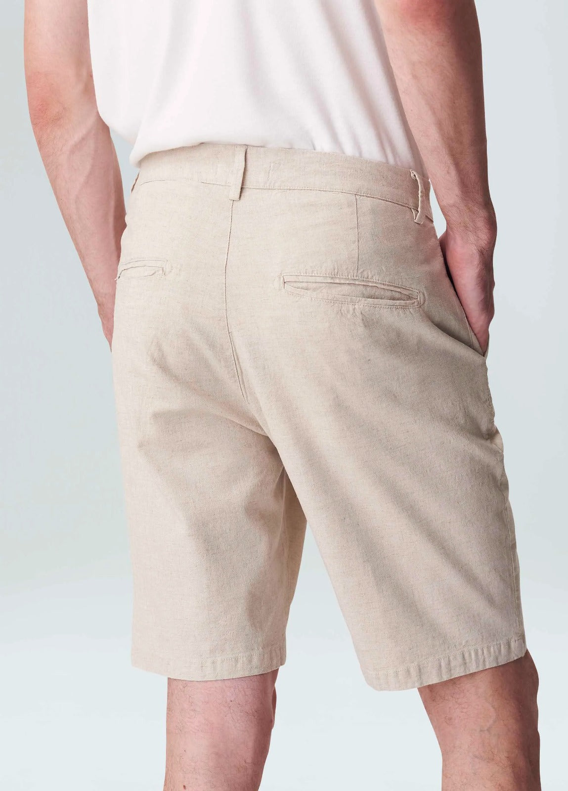 BERMUDA OSKLEN ALFAIATARIA BASIC LINEN CREME