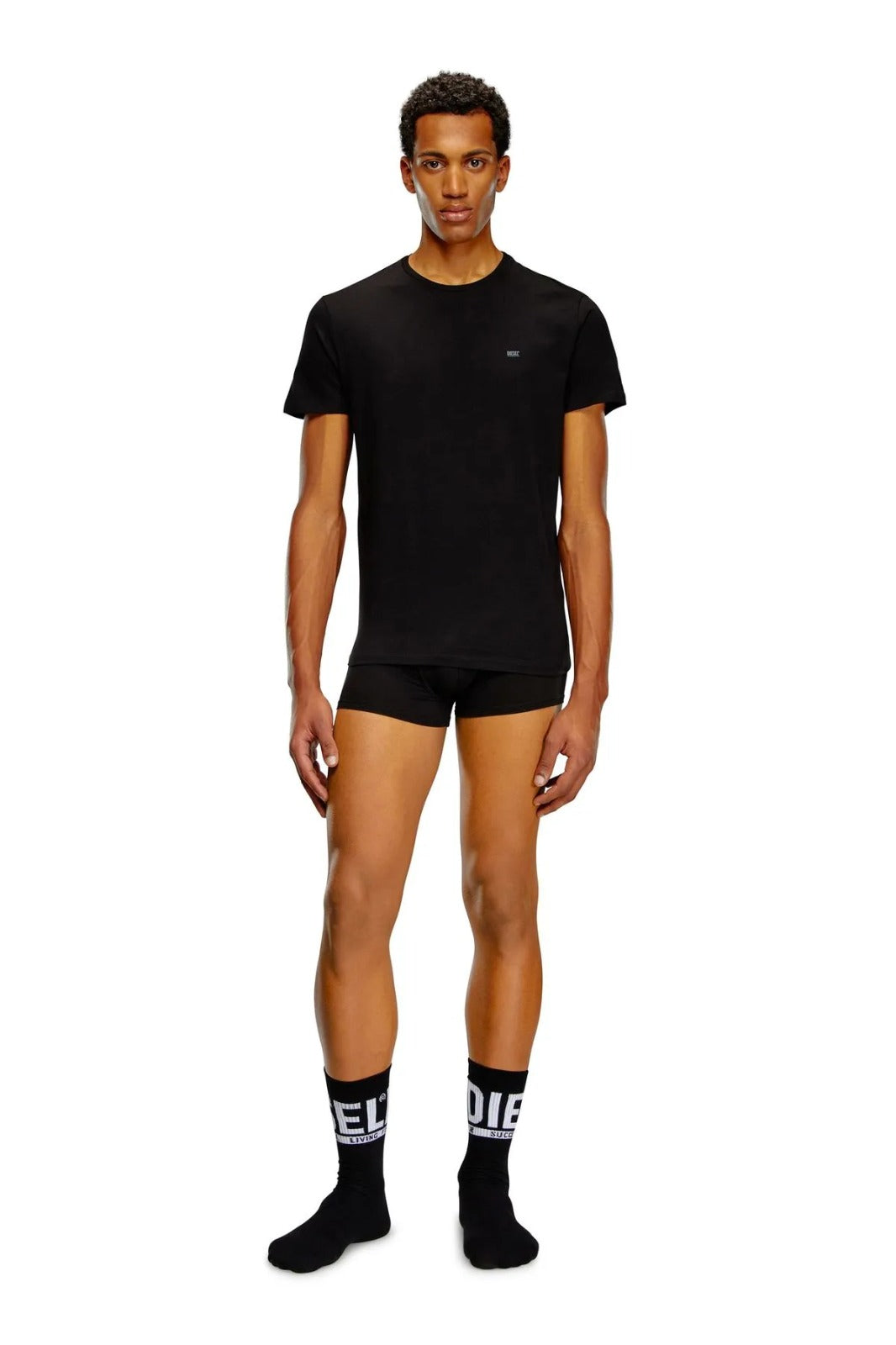 KIT DE CAMISETA DIESEL MASCULINA UMTEE-JAKETHREEPACK PRETO