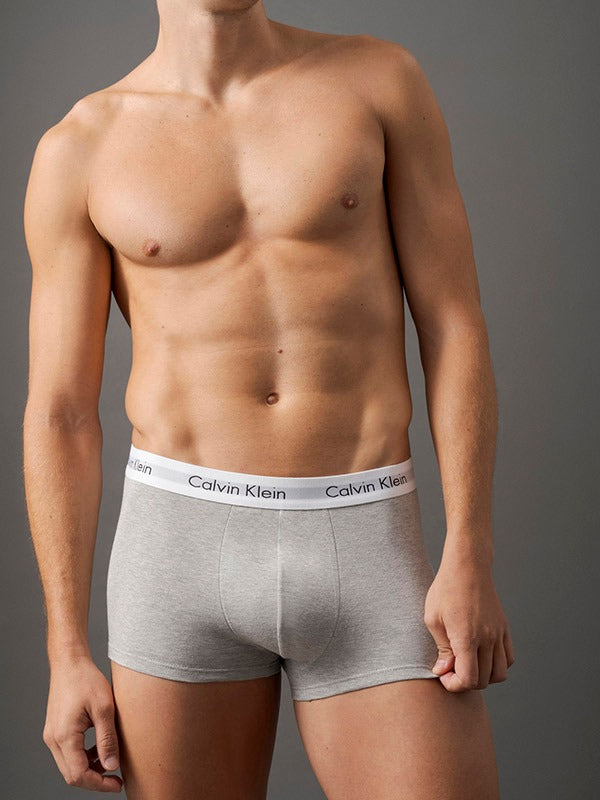 KIT 4 CUECAS CALVIN KLEIN LOW RISE TRUNK BRANCO  PRETO  MESCLA