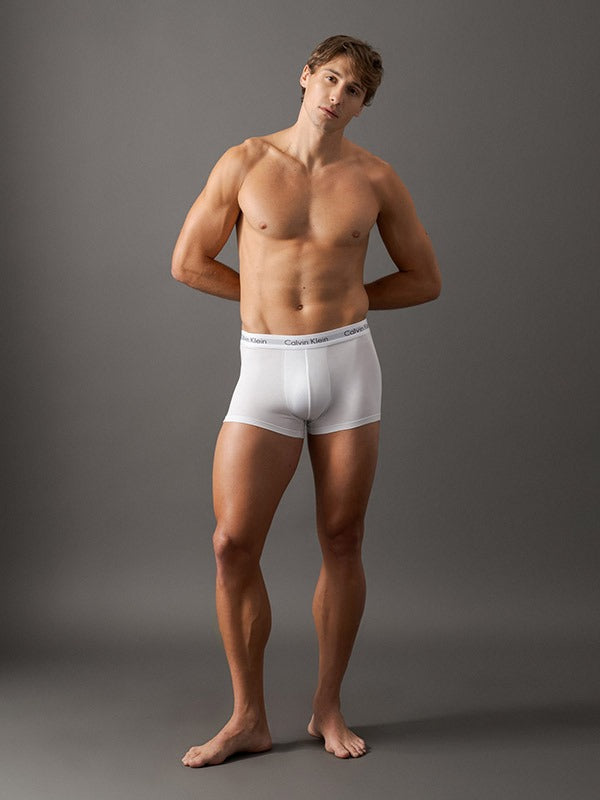 KIT 4 CUECAS CALVIN KLEIN LOW RISE TRUNK BRANCO  PRETO  MESCLA