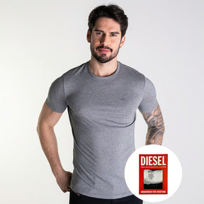 KIT DIESEL COM 3 CAMISETAS PRETA/CINZA E BRANCA