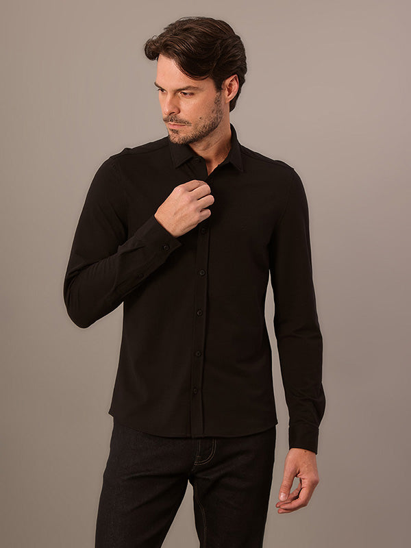 CAMISA CALVIN KLEIN SLIM MALHA PIQUET ML