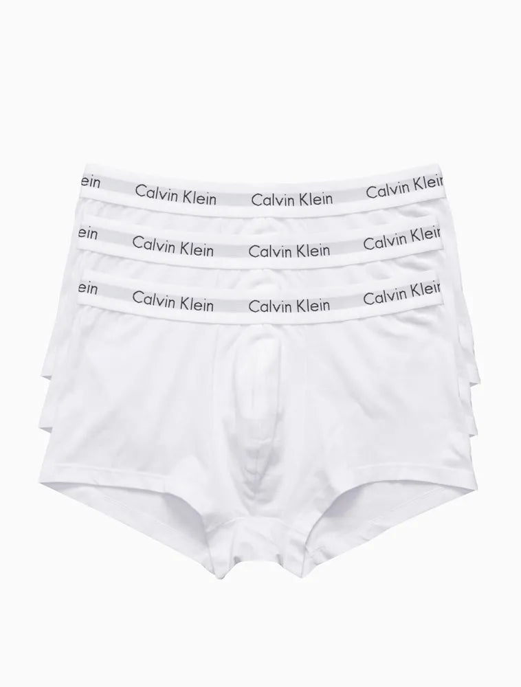 KIT 3 CUECAS CALVIN KLEIN LOW RISE TRUNK BRANCO