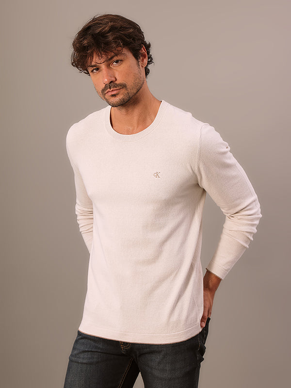 SUETER CALVIN KLEIN GOLA CARECA ALGODAO