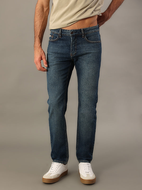 CALCA JEANS CALVIN KLEIN SLIM 5 POCKETS AZUL MEDIO