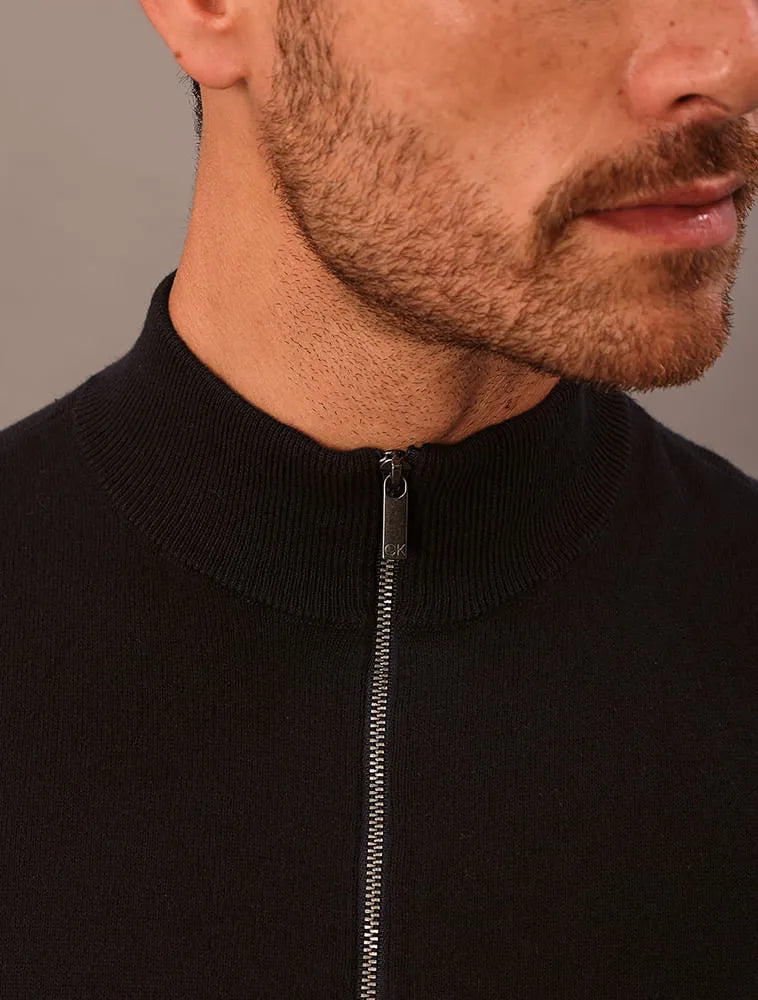 SUETER TRICOT CALVIN KLEIN MEIO ZIPER