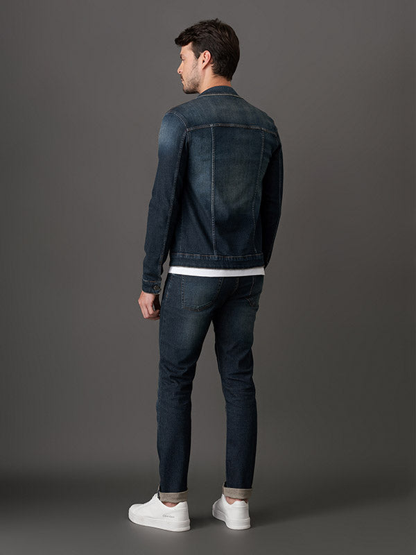CALCA JEANS CALVIN KLEIN SLIM 5 POCKETS MARINHO