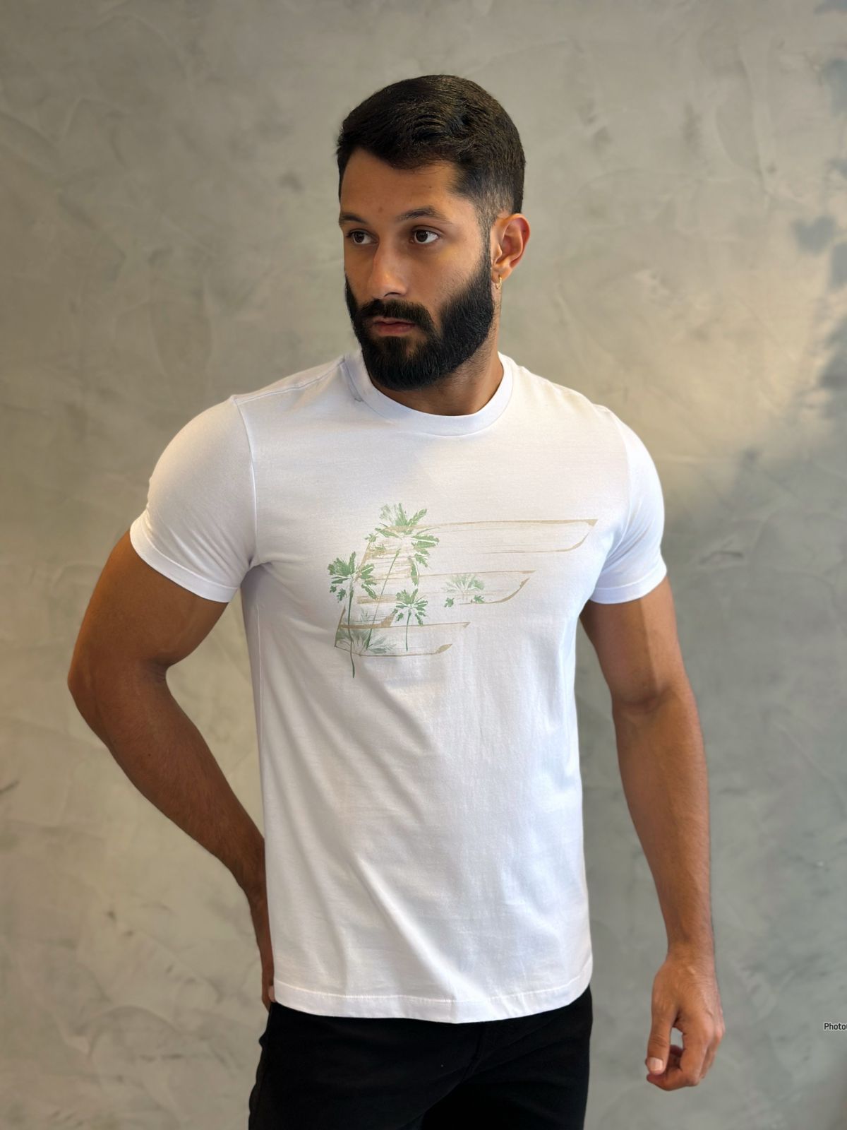 CAMISETA ELLUS FINE MAXI EASA TREES BRANCO