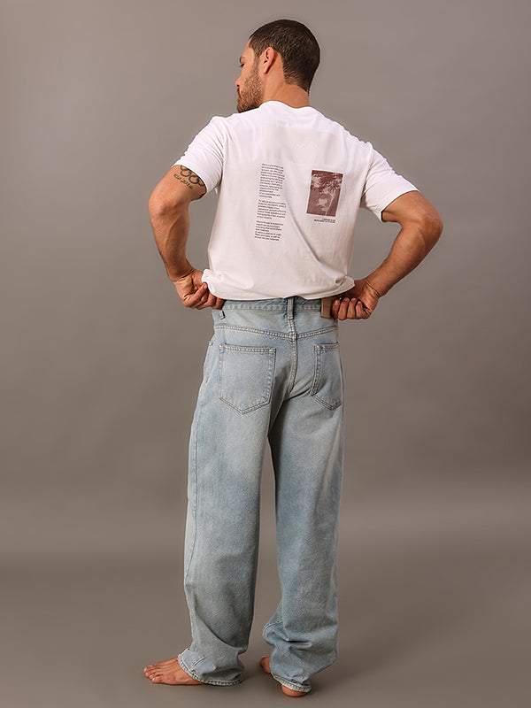 CALCA CALVIN KLEIN JEANS BAGGY 5 POCKETS AZUL CLARO