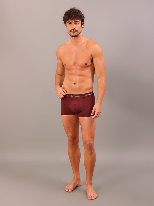 KIT 3 CUECAS CALVIN KLEIN LOW RISE TRUNK BORDO/CAQUI