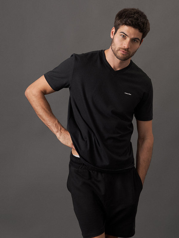 CAMISETA CALVIN KLEIN MASCULINA SLIM FLAME GOLA V