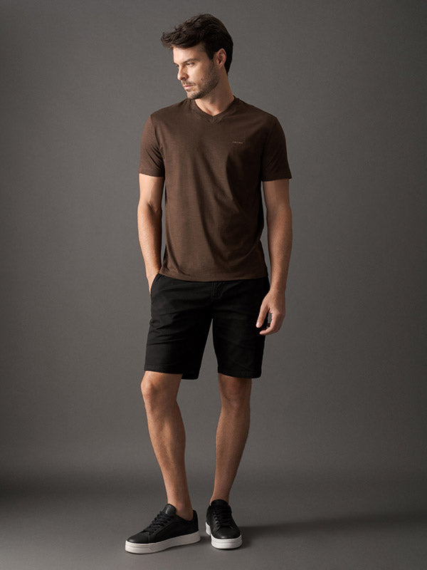 CAMISETA CALVIN KLEIN MASCULINA SLIM FLAME GOLA V