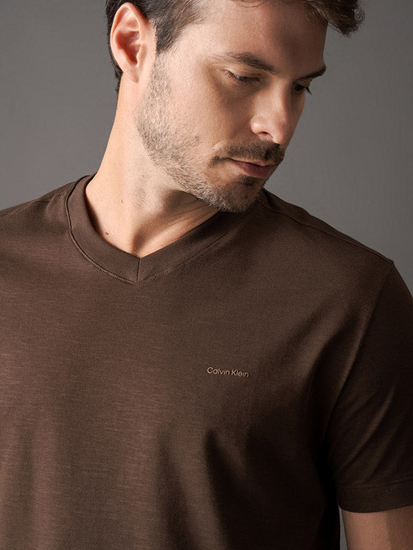 CAMISETA CALVIN KLEIN MASCULINA SLIM FLAME GOLA V