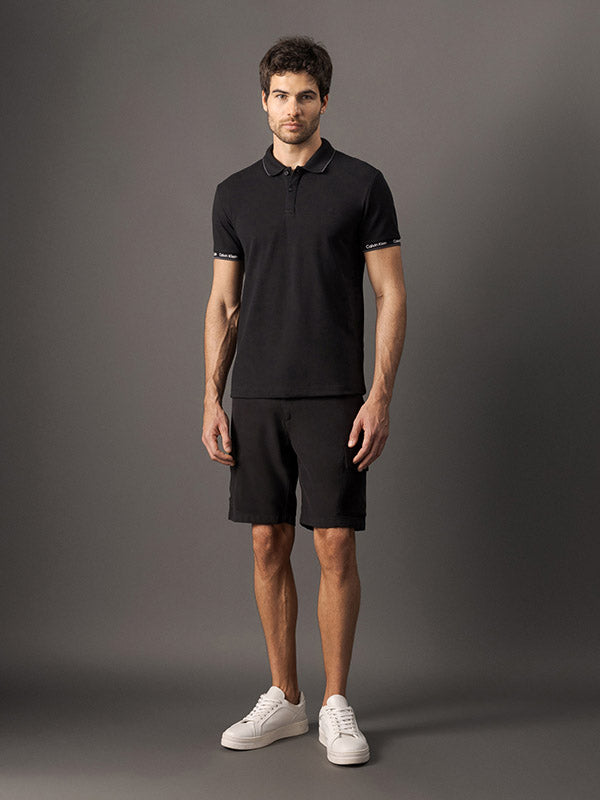 POLO CALVIN KLEIN LOGO PUNHO PRETO