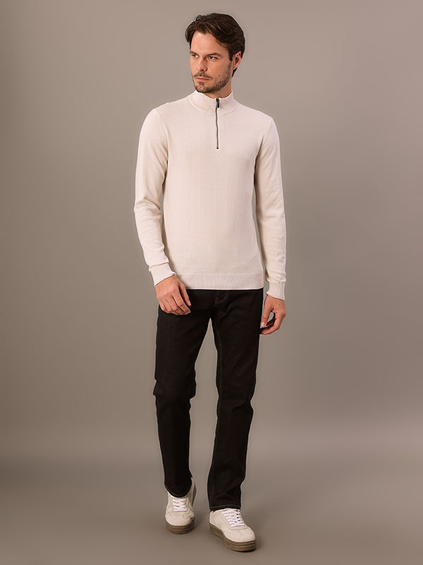 SUETER TRICOT CALVIN KLEIN MEIO ZIPER