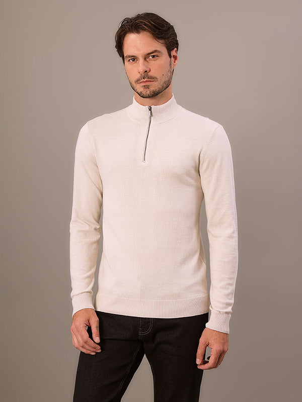 SUETER TRICOT CALVIN KLEIN MEIO ZIPER