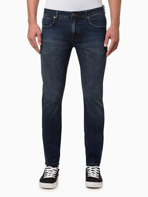 CALCA JEANS CALVIN KLEIN MASCULINA SKINNY FILI DUPLO MARINHO
