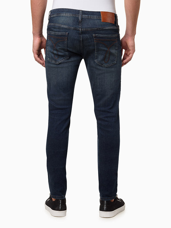 CALCA JEANS CALVIN KLEIN MASCULINA SKINNY FILI DUPLO MARINHO