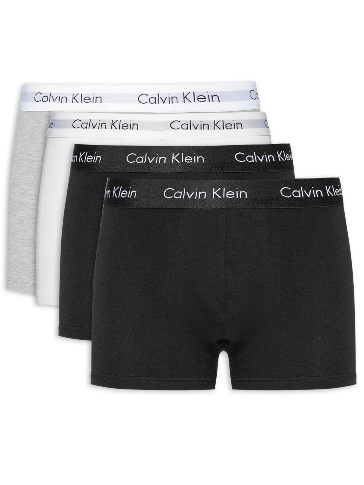 KIT 4 CUECAS CALVIN KLEIN LOW RISE TRUNK BRANCO  PRETO  MESCLA