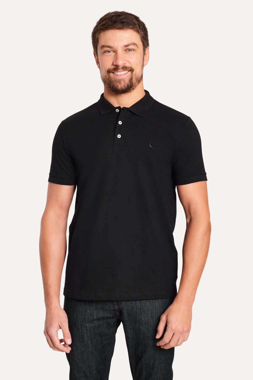 POLO RESERVA MASCULINA PIQUET CLASSICA PRETO