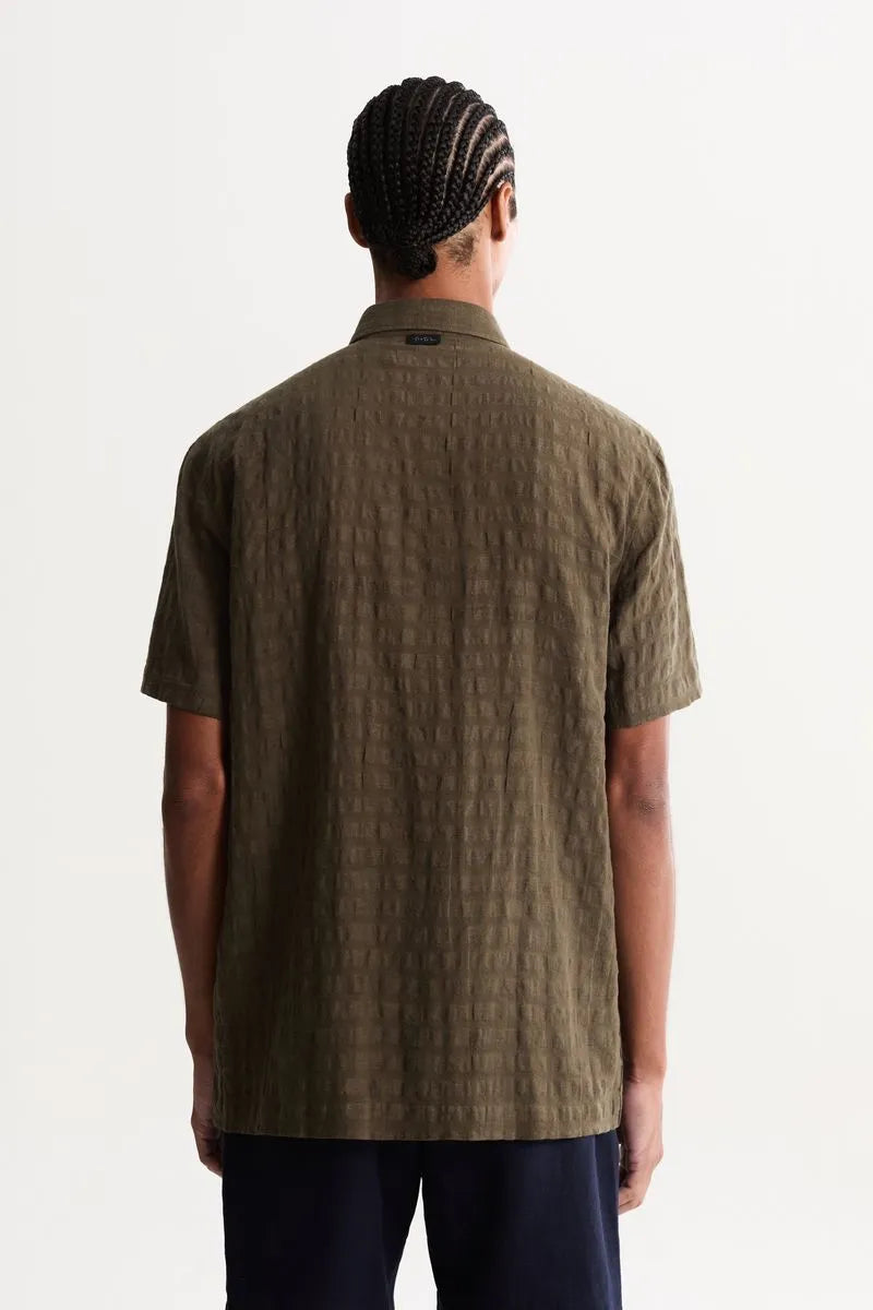 CAMISA LINHO FOXTON MASCULINA LINHO HAVANA DARK