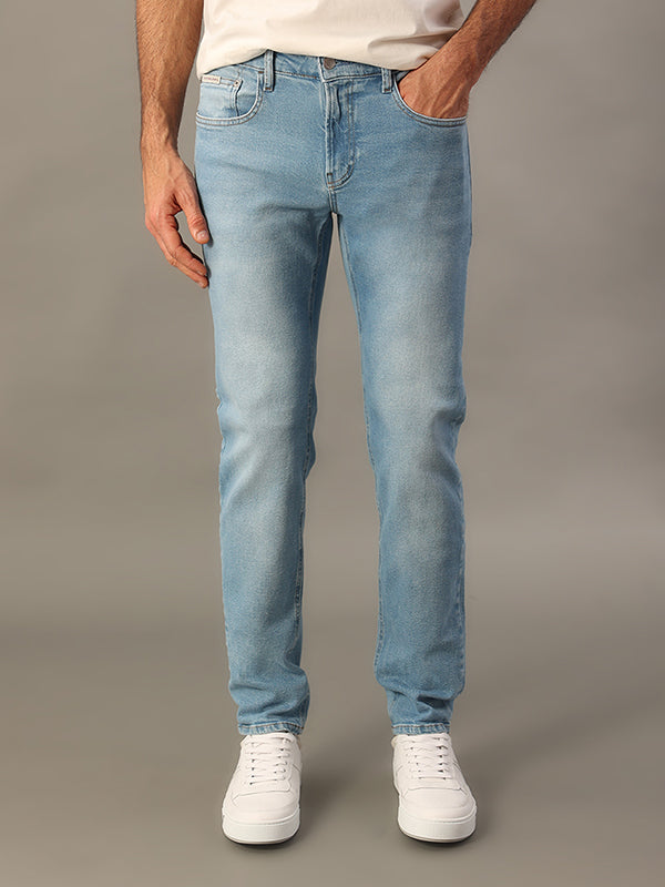 CALCA JEANS CALVIN KLEIN SKINNY 5 POCKETS AZUL CLARO