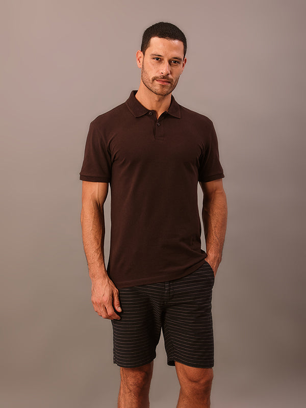 POLO CALVIN KLEIN  SLIM GOLA E PEITILHO JACQUARD