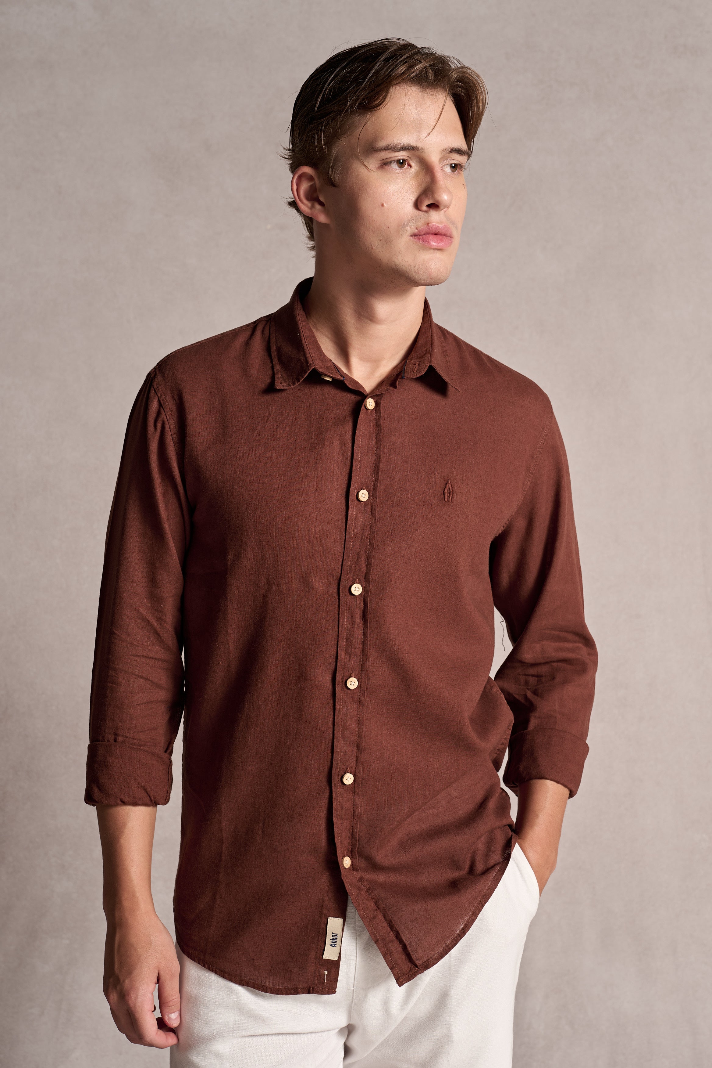 CAMISA LINHO ANKOR MANGA CURTA