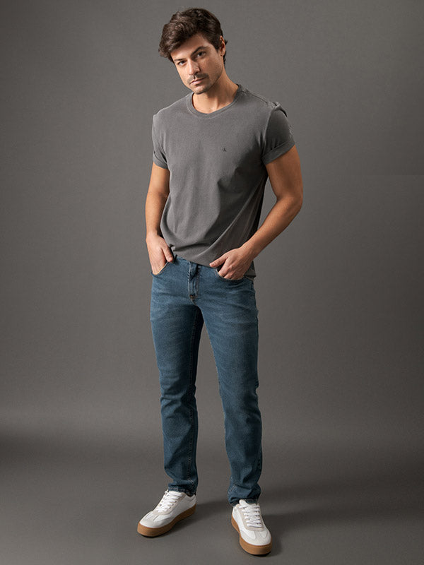 CALCA CALVIN KLEIN JEANS SKINNY 5 POCKETS MARINHO
