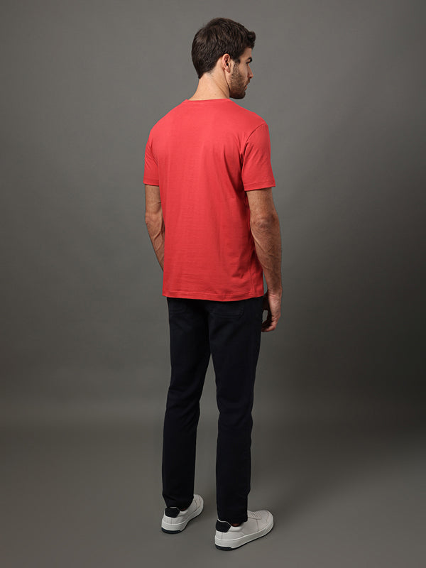 CAMISETA  MASCULINA CALVIN KLEIN MEIA MALHA VERMELHO