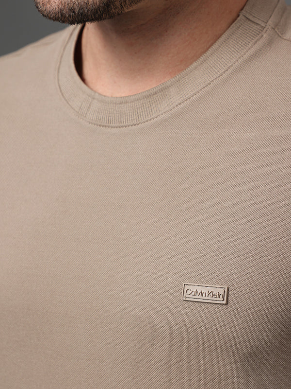 CAMISETA CALVIN KLEINK MASCULINA PIQUET PATCH BORRACHA
