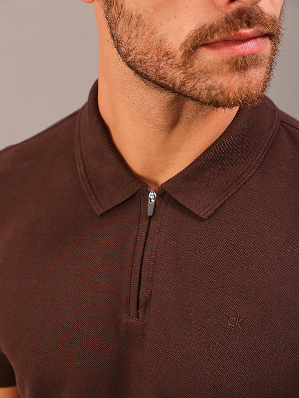 POLO CALVIN KLEIN MASCULINA SLIM MEIO ZIPER