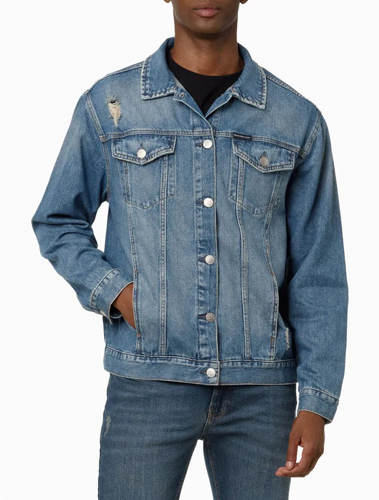 JAQUETA CALVIN KLEIN JEANS TRUCKER PUIDOS AZUL MEDIO