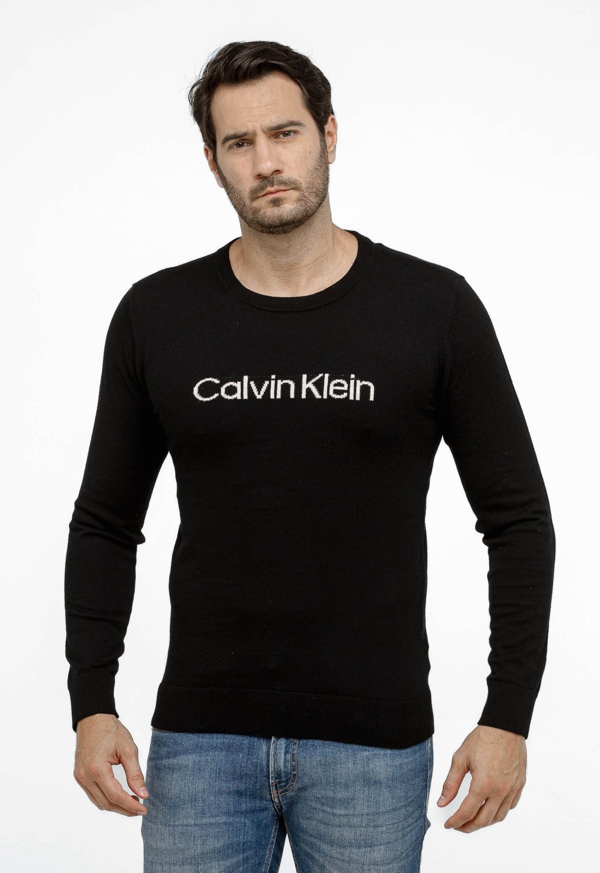 SUETER CALVIN KLEIN MASCULINO LISO PRETO