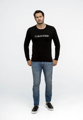 SUETER CALVIN KLEIN MASCULINO LISO PRETO